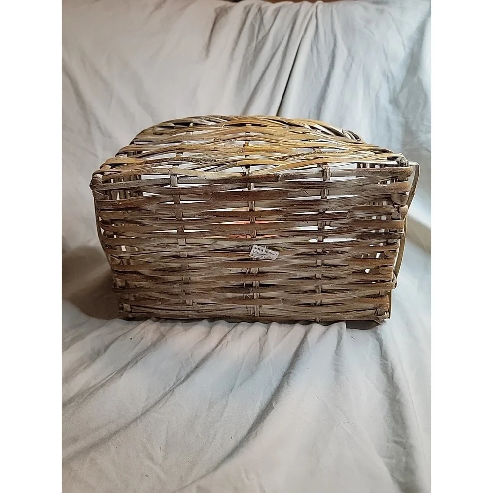 Pumpkin Basket Wood‎ and Woven Wicker Scarecrow Pumpkin Fall Autumn Decor 12
